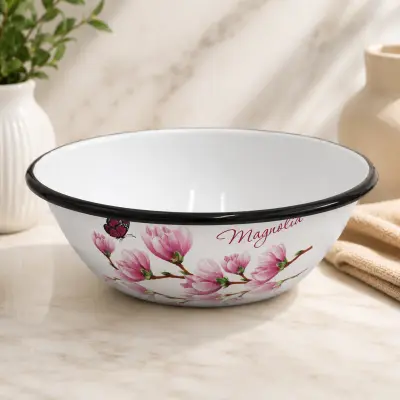 Castron emailat idilia decor 0.6l, 16 cm