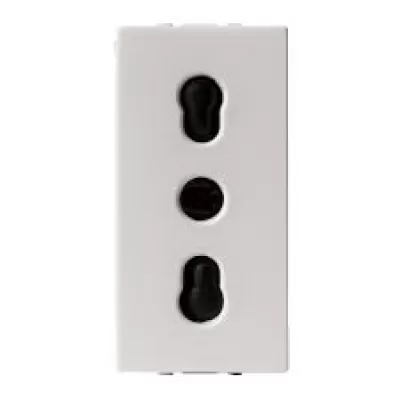 Priza bivalenta alba 16/10a - 250v 2p+e scame
