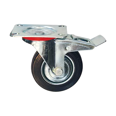Roata pivotanta neagra cu frana uz industrial 65kg ff group 2753