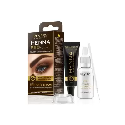 Vopsea de sprancene henna pro colors, revers, maro inchis, 15ml