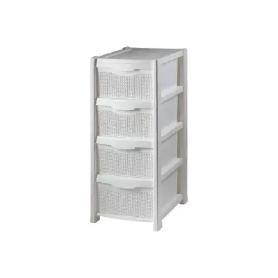 Dulap universal din plastic 4 sertare 87 x 39 x 49 cm perlat