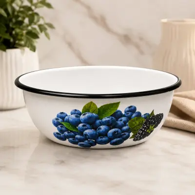 Dcn idilia castron emailat decor  flori 4l 28cm