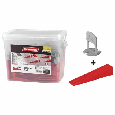 Kit nivelare placi ceramice 100+100 bucati (pene si distantiere)