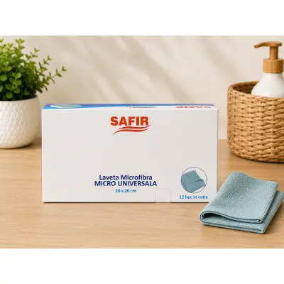 Safir lavete microfibră universală 20 x 20 cm – set 12 bucă