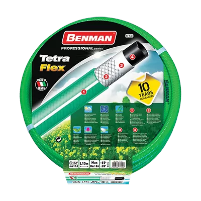 Furtun de gradina tetra-flex alb-verde benman 77145 - 5/8*50m