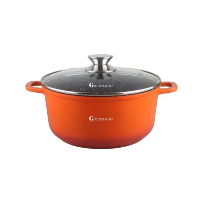 Cratita antiaderenta marmorata cu capac 24 x 11.5 cm 4.5 l porto