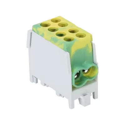 Clema derivatie cu fixare pe sina culoare verde/galben 2.5-25mmp