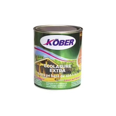 Lazura pe baza de apa 3 in 1 castan 750 ml ecolasure extra kober