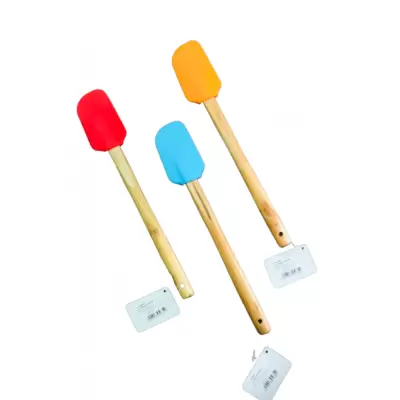 Paleta din silicon si lemn 31 cm diverse culori a05682