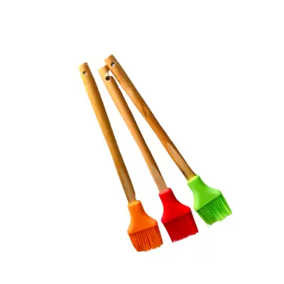 Pensula din silicon, maner lemn, 31 cm, diverse culori a05683