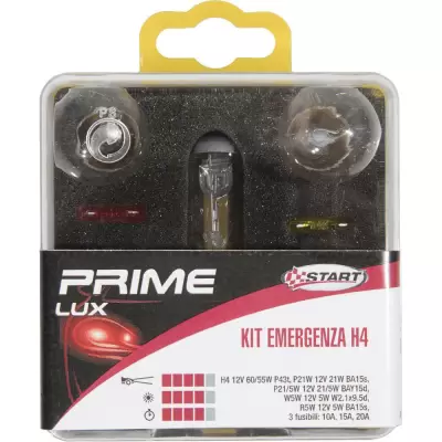 Kit de urgenta halogen 12v 5 lampi + 2 sigurante start h4 art.61
