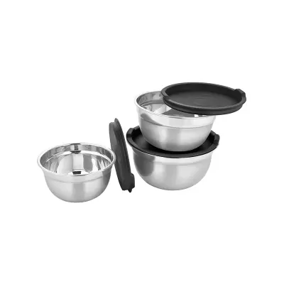 Set 3 boluri inox cu capac, diverse marimi gr2429 grunberg