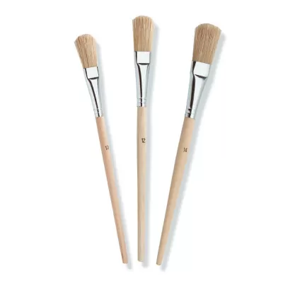 Set pensule retusare fir natural 3pcs maner din lemn color exper